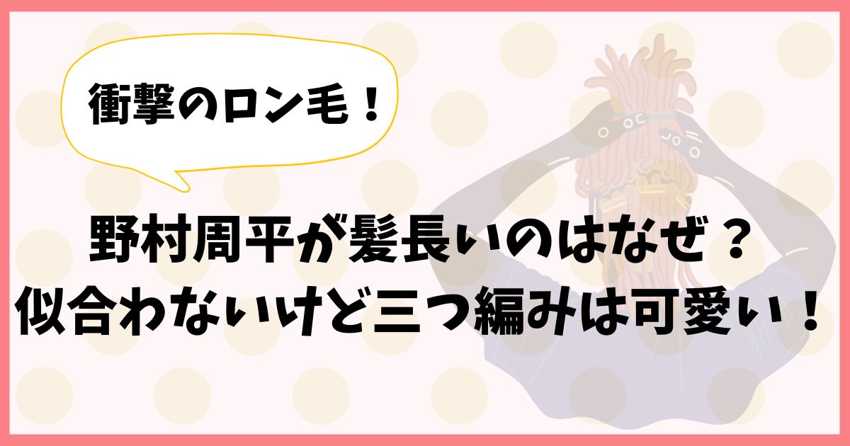 【ロン毛】野村周平が髪長いのはなぜ？似合わないけど三つ編みは可愛い！