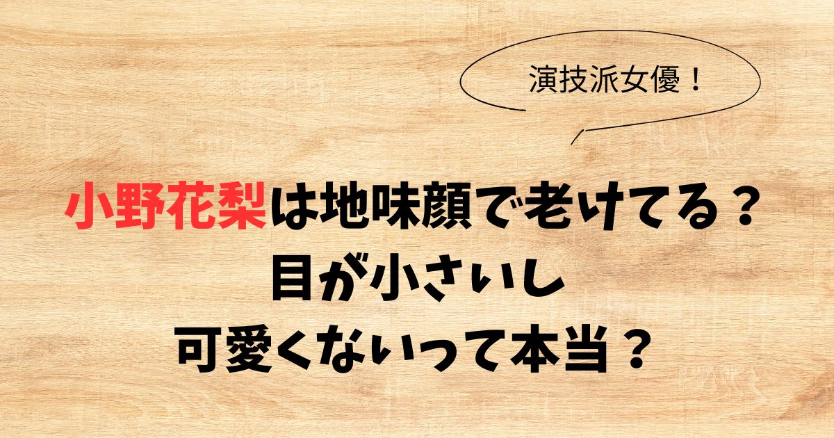 小野花梨は地味顔で老けてる？目が小さいし可愛くないって本当？