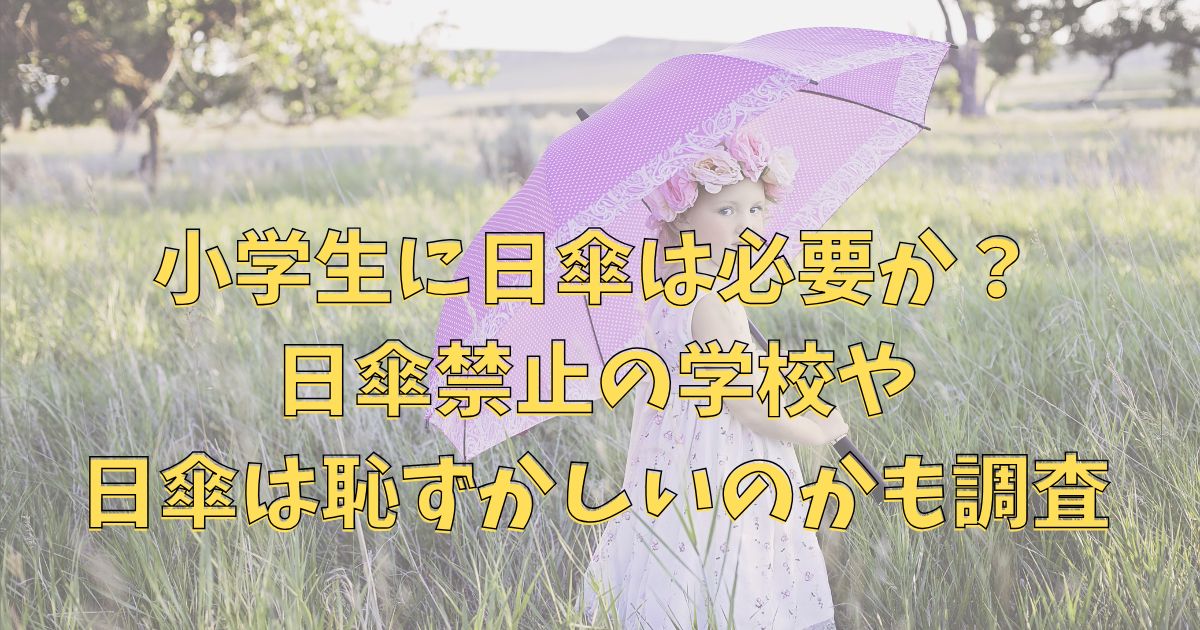 小学生に日傘は必要か？日傘禁止の学校や日傘は恥ずかしいのかも調査